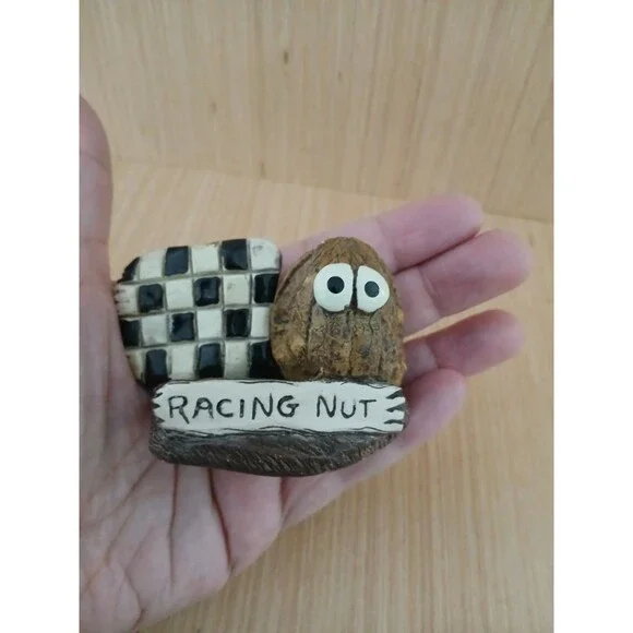 Racing Nut Figurine Walnut 2005 Bill Vernon Mini Figurine - race fan gift - Picture 2 of 9
